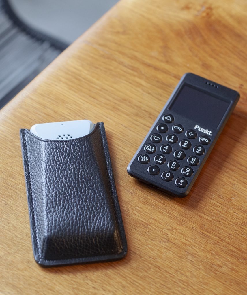 Punkt Bundle 1. MP02 4G LTE Black Mobile Phone, Unlocked, BUNDLE! You save 30% on Leather case included with phone.