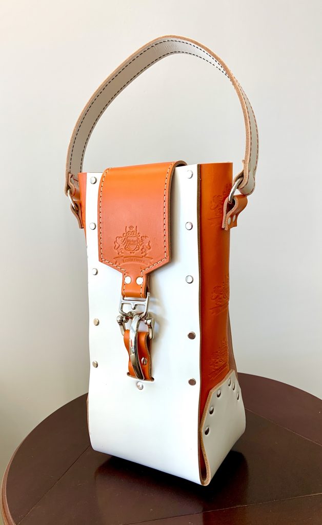 Michael Noelle Leather Champagne/Wine Tote; approx. U.S. $275
