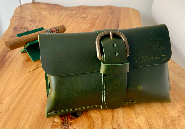 Michael Noelle Leather Cigar Pouch (Green) approx. U.S. $175
